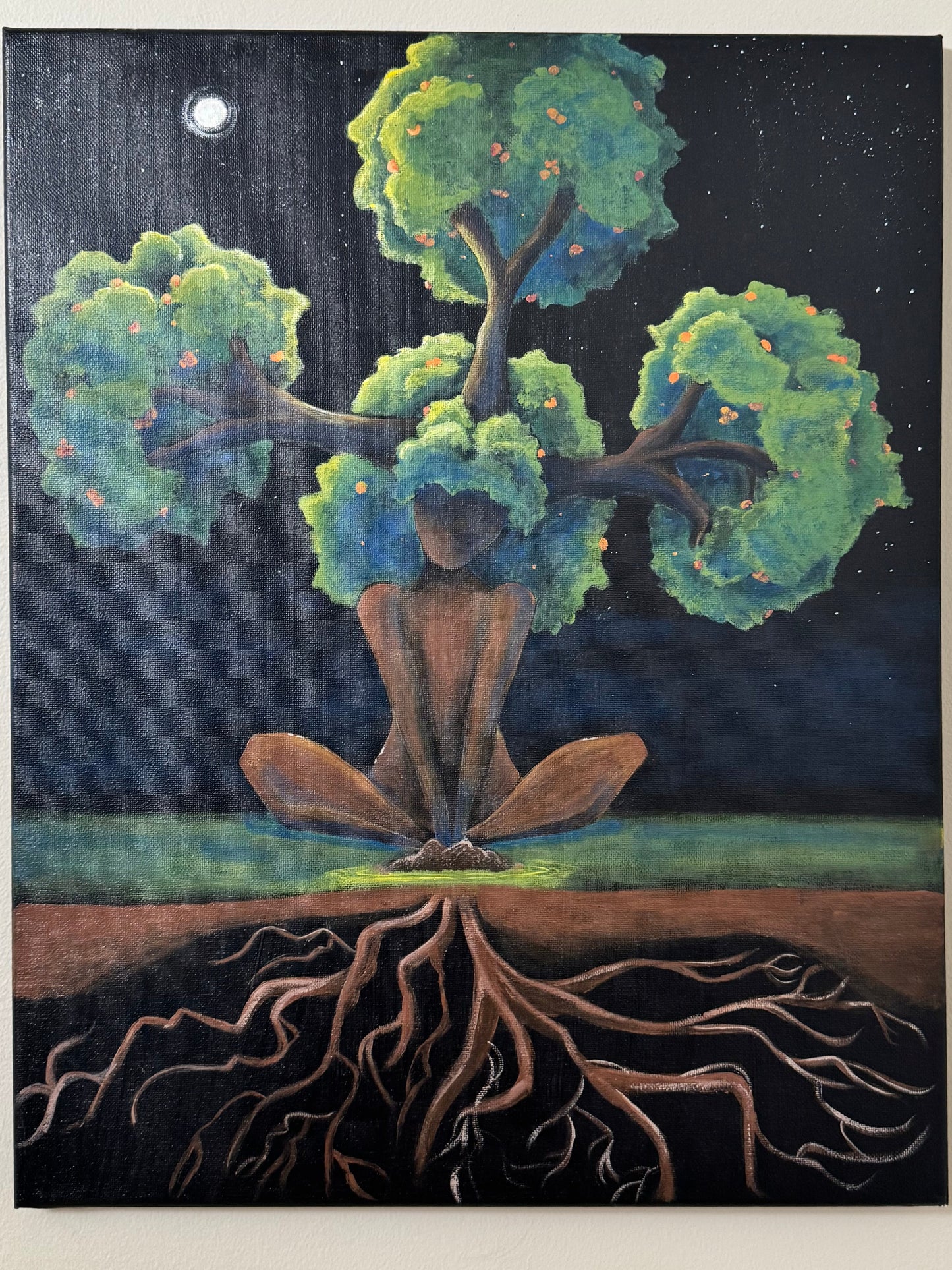 “Rooted Rising” Acrylic Painting