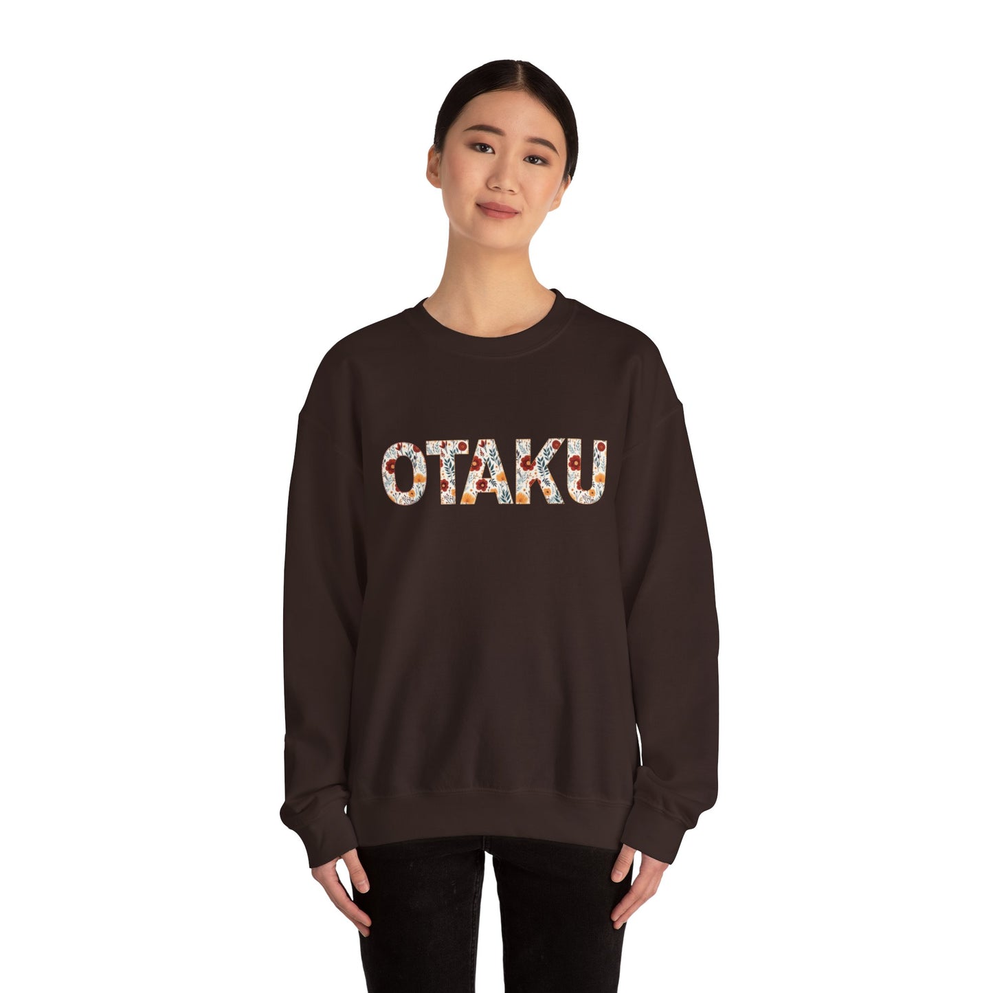 Floral "Otaku" Print Sweatshirt