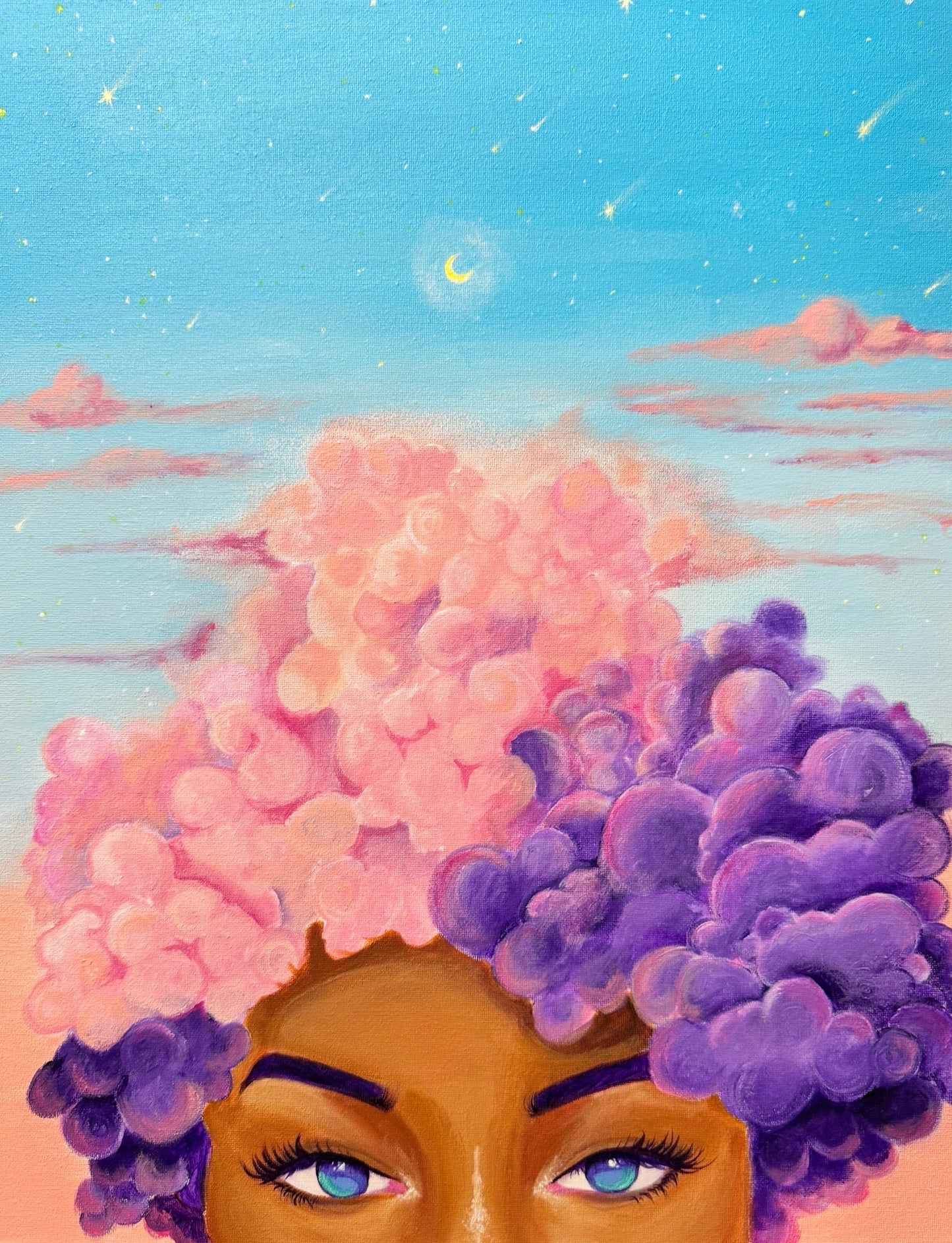 "Head In Clouds" Acrylic Painting