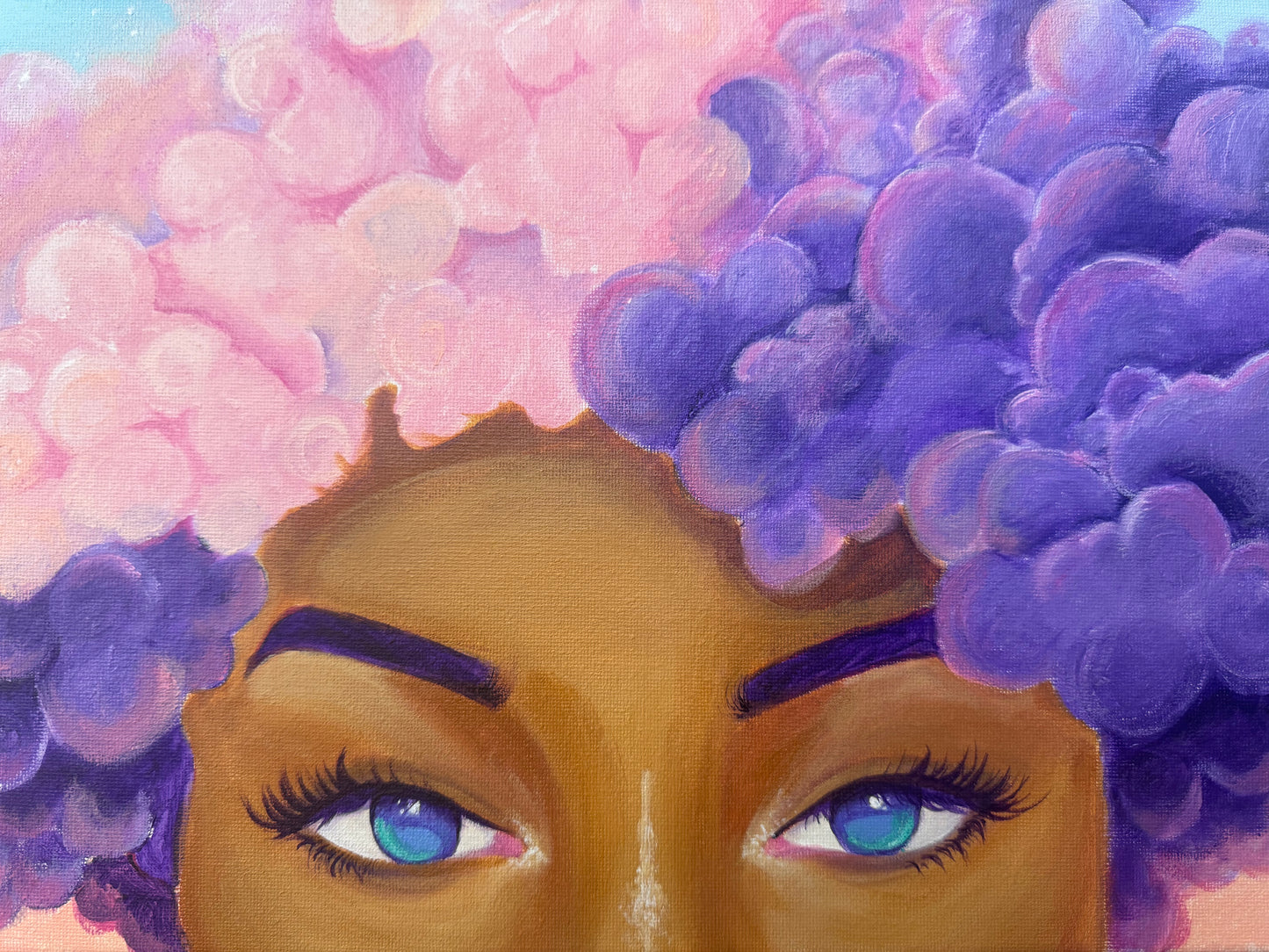 "Head In Clouds" Acrylic Painting