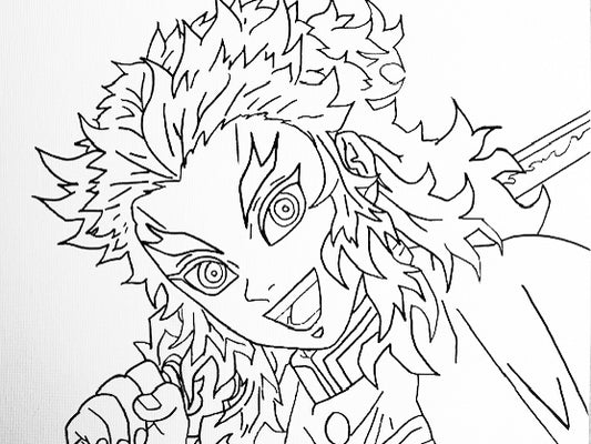 “Rengoku” Pre-drawn Canvas